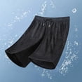 thumbnail image 2 of Besolor Mens Shorts Summer Lightweight Breathable Thin Workout Running Elastic Waist Drawstring Shorts with Pockets(X-Large,Black), 2 of 7