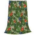 thumbnail image 2 of Fuzoiu Parrots And Tropical Leaves Print Ultra-Soft Micro Fleece Blanket,All Seasons Flannel Throw, Lightweight Blanket for Bed, Sofa, Couch, Movie Night, Camping, and Travel-60"x50", 2 of 7
