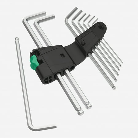 

Wera 073391 Ball-End L-key Chrome-plated Metric Set Retail Pack