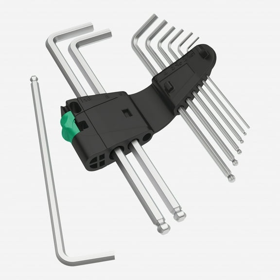 Wera 05073391001 Hex-Plus 9-Piece Chrome Plated Hex/Ball-Head L-Key Set
