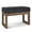 Distressed Black, variant on Milltown 27 inch Wide Solid Wood Contemporary Footstool Small Ottoman Bench in Platinum