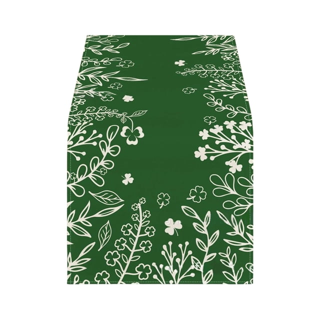 Home Decorations for Living Room,St. Patricks Day Table Flag Irish Green Clovers Pattern Heat Insulating and Prevention of Pollution Linen Tablecloth Home Decoration