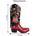 thumbnail image 2 of Urbalabs Western Cowboy Boot Vase 9.5 Inch Liberty Bell USA Eagle and Cross Vase Decorative Cowboy Boots Vases Home Office Rustic Decor Country Living Wedding Centerpiece, 2 of 7