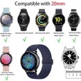 thumbnail image 3 of 2pack Nylon Bands Compatible With Samsung Galaxy Watch Active 2 Universal, 20mm Stretchy Sport Loop Breathable Wristbandwhite+ Black, 3 of 4