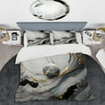 thumbnail image 2 of Designart "Gold and Alabaster Geode Marble III" Abstract Marble Bedding Covert Set - Modern White Abstract Bed Set With 2 Shams, 2 of 6
