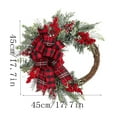 thumbnail image 6 of Christmas Wreath under $5! Cagogo 18 Inch Christmas Wreath for Front Door, Artificial Flower Christmas Decor, Outdoor Indoor Home Decoration, Festive Welcome Wreath, Holiday Seasonal Decor, 6 of 7
