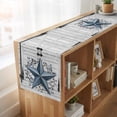thumbnail image 6 of Table Runners 90 Inches Long Dress Scarves, Texas Star Vintage Farmhouse Coffee/Dining/Kitchen Table Runner for Living Room, Navy Blue Retro Wooden Berry 13x90 Inch, 6 of 9