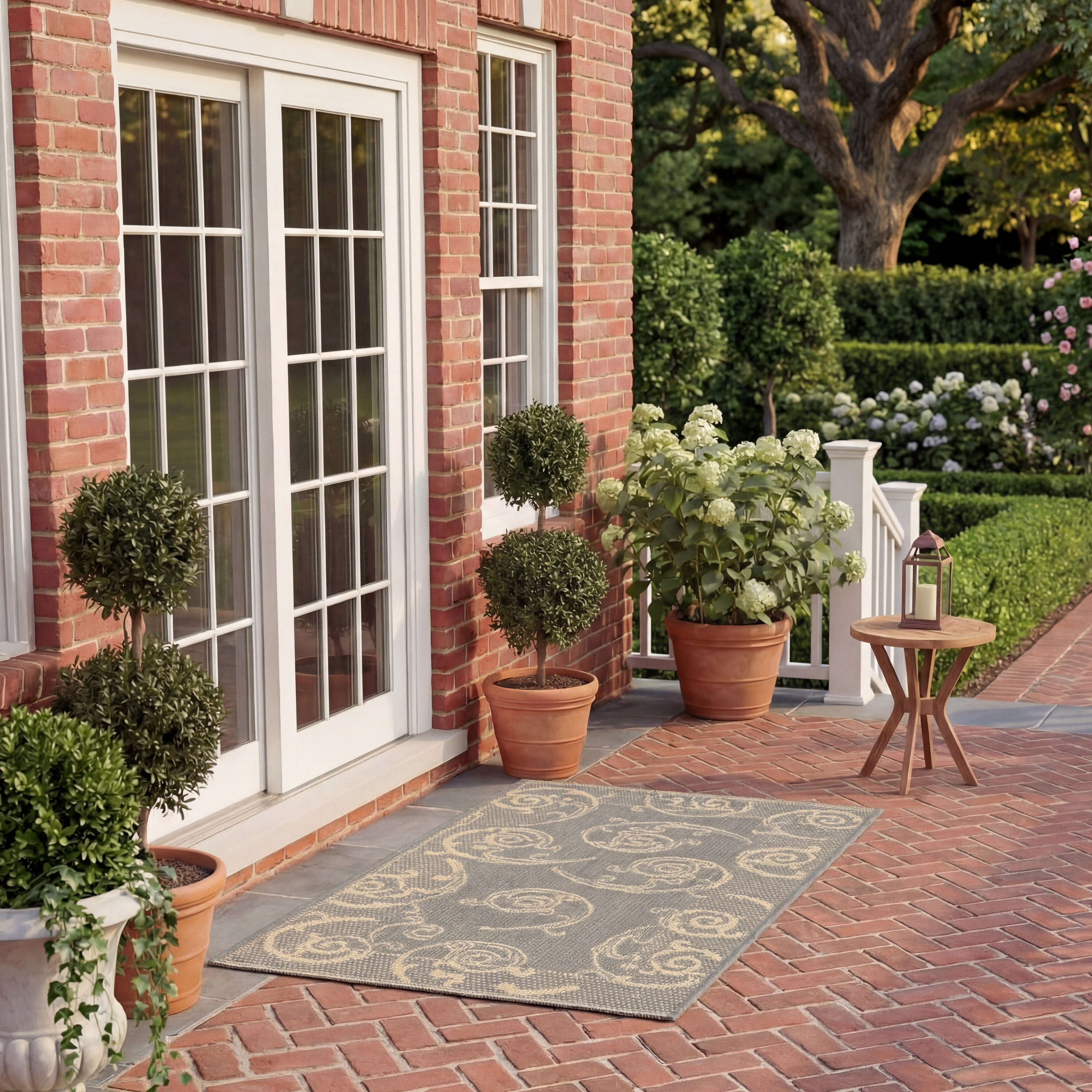 Safavieh Courtyard Daniel Oriental Indoor/Outdoor Area Rug, Gray/Natural, 2' x 3'7"