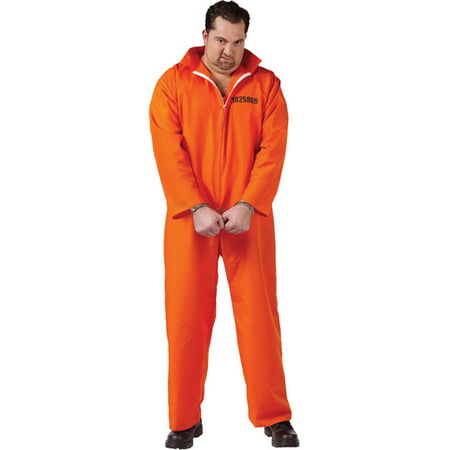 Morris Costumes Got Busted Penitentiary jumpsuit, printed id number, and handcuffs Plus Size, Style FW1176