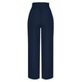 thumbnail image 6 of USNSM Women's Wide Leg Lounge Pants with Pockets Lightweight High Waisted Palazzo Adjustable Tie Knot Flowy Trousers Navy M, 6 of 6