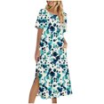 thumbnail image 2 of Ovzne Robes d'Été pour Femmes 2025 Robe Femme Couleur Unie Ample Décontractée Mode Manches Longues Robe à Col Manches Longues Robe d'Été Manches Longues Imprimée Liquidation, 2 of 6