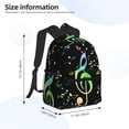 thumbnail image 2 of Disketp Music Notes Mochila Ligera Clásica con Múltiples Bolsillos, Mochila Casual para Hombre y Mujer, Ideal para Escuela, Trabajo y Viajes, 2 of 6
