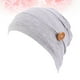 thumbnail image 3 of Gorro de turbante gris para mujer, gorro de algodón modal, gorro de quimioterapia elástico, envoltura para la cabeza con máscara de sujeción, botón antideslizante (máscara no incluida), 3 of 7
