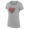 thumbnail image 2 of Women's G-III 4Her by Carl Banks  Heather Gray Cincinnati Reds Super-Slim Fit Lightweight Heart Graphic T-Shirt, 2 of 5