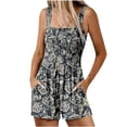 thumbnail image 2 of VtModv Womens Two Piece Elastic Waist Loose Fashion Printing straps Sleeveless Pockets Wide Leg Long Pant Jumpsuit, 2 of 8