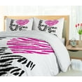 thumbnail image 5 of Ambesonne Love Duvet Cover Sets, Zebra Motifs of Lettering Art, 2-King, White Hot Pink and Black, 5 of 7