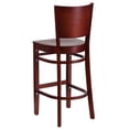 thumbnail image 4 of BizChair 2 Pk. Solid Back Mahogany Wood Restaurant Barstool, 4 of 7