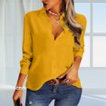 thumbnail image 2 of HBFAGFB Long Sleeve Button up Shirts for Women Fashion Simple Spring Summer Work Clothes Yellow Size S, 2 of 9