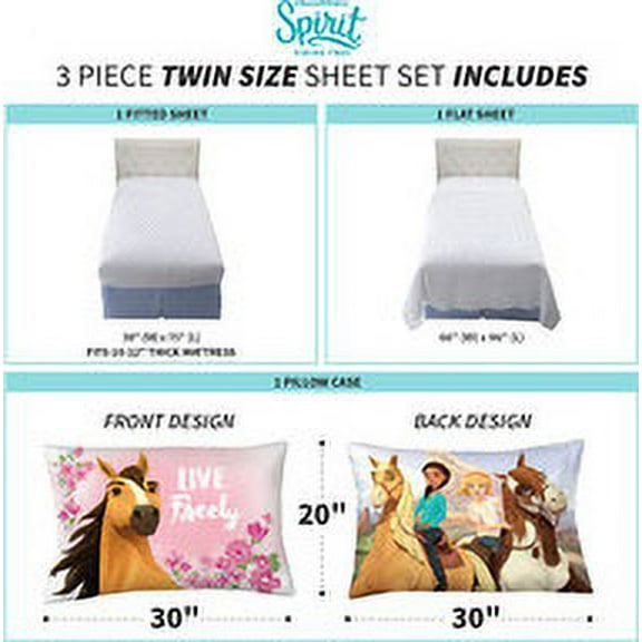 Spirit Live Freely Twin Sheet Set