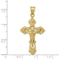 thumbnail image 3 of 14K Yellow Gold Charm Pendant Themed 41 mm 21 Inri Fleur De Lis Crucifix, 3 of 4
