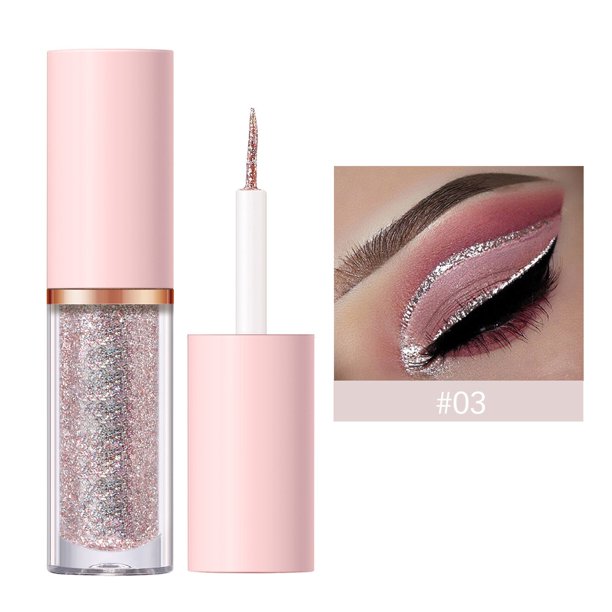 Delineador de ojos líquido brillante, delineador de ojos líquido perlado brillante, 2 ml, pegatinas delineadoras