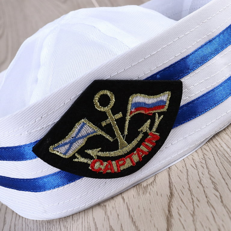 SOIMISS Captain Hat Sailor Hat Yacht Hat Boat Hat Navy Hat Adjustable  Nautical Party Hat Caps Cosplay Costume for Yacht Party