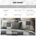 thumbnail image 3 of PANGUSHAN 100% Cotton King Quilt Set, Farmhouse Patchwork King Size Quilt Bedding Set Bedspreads, Reversible Quilted Lightweight Comforter, Grey/Brown/Black Bed Spread for King Bed, 3 Pieces, 3 of 9
