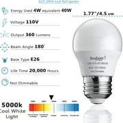 Refrigerator Light Bulb LED - SMD A15 4W 40Watt Equivalent-E26 Base – 4W Led Appliance Bulb-2 Pack