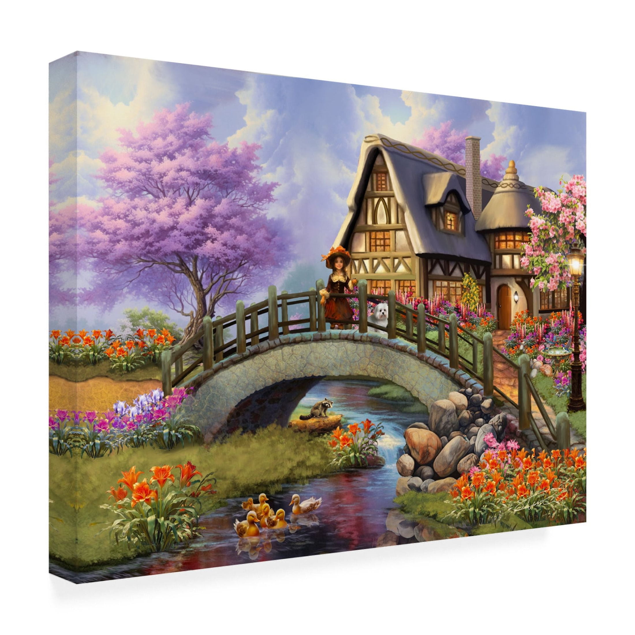 Canvas Wall Art - Stewart 'Afternoon Stroll' Wall Art for Living Room, Bedroom, or Office Décor by Trademark Fine Art - 47 x 35 Inches