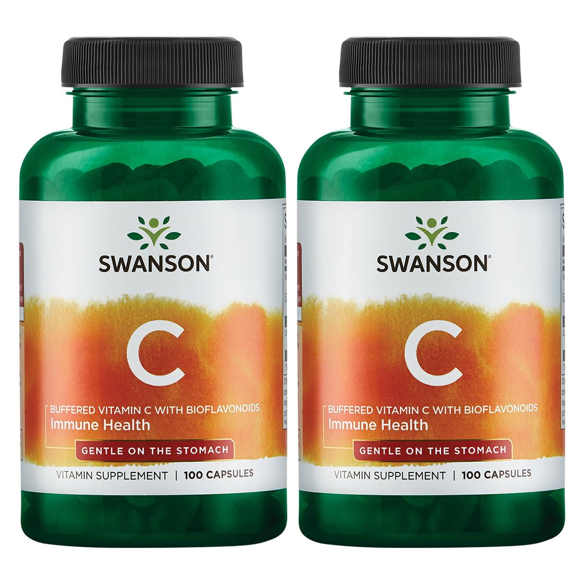 Swanson Buffered Vitamin C with Bioflavonoids 500 mg 100 Caps 2 Pack