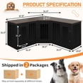 thumbnail image 4 of Large Dog Crate Furniture for 3 Dogs, Corner Dog Crate with Divider, 3 in 1 Heavy Duty Indoor Wooden Dog Kennel Furniture, 4 of 10