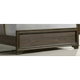 thumbnail image 6 of Eastern King Bed Upholstered Headboard Fabric Walnut Finish Bedroom Furniture 4pc, 6 of 6
