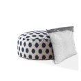 thumbnail image 6 of HomeRoots 24" Blue And White Canvas Round Polka Dots Pouf Cover, 6 of 6