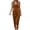 Brown, variant on Prom Dress For Women Sevevn Women's Satin Wrap Midi Dress V Neck Sleeveless Ruched Bodycon Cocktail Dress Khaki 2XL