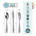 thumbnail image 4 of Stainless Steel Kids Silverware Set - 24-Piece Toddler Utensils with 8 Forks, 8 Spoons and 8 Kid-Friendly Knives - Flatware Metal Cutlery Set for Preschooler Baby Child Toddler Self Feed, 4 of 7