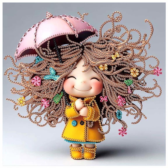 5D DIY Diamond Painting Kit, Smiling Genie Creative Handicraft Artwork, for Home Wall Decorations, Birthday and Christmas Gifts