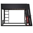 thumbnail image 6 of Euroco Queen Size Bunk Bed with Desk and Shelves, Gaming Loft Bed with USB Ports and LED Light, Black&Gray, 6 of 16