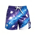 thumbnail image 4 of XAOFW Boys Girls Swim Trunks With Compression Liner Galaxy Print Swimming Shorts For Kids Beach Sports Versatile Swimwear Bottom 2-3 Years, 4 of 4