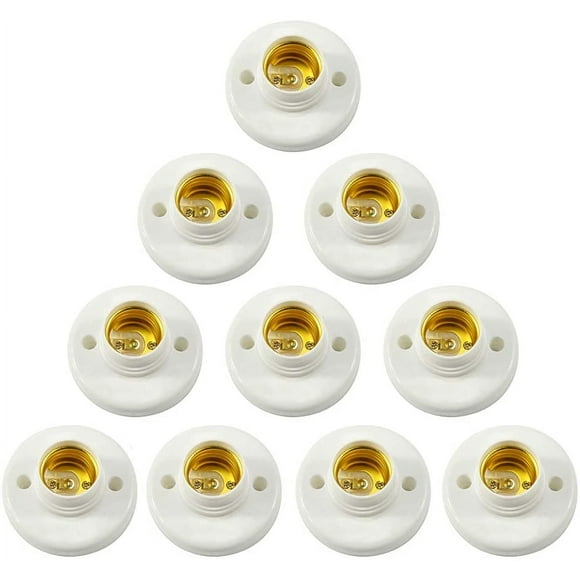 Jinsinto E27 plastic socket screw wall socket LED bulb base converter adapter E27 plastic socket round screw lamp socket 10pcs