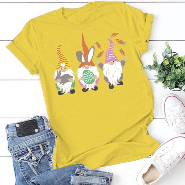 Hauts d'Été pour Femmes Grande Taille Femmes Décontracté Imprimé Manches Courtes Col Rond T-Shirt Ample Blouse Hauts Col en V T-Shirt Femmes en Liquidation