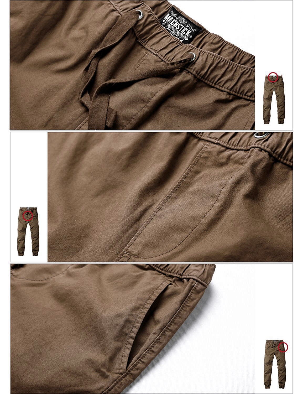 Matchstick Men s Chino Jogger Pants Elastic Waist Casual Pants Walmart