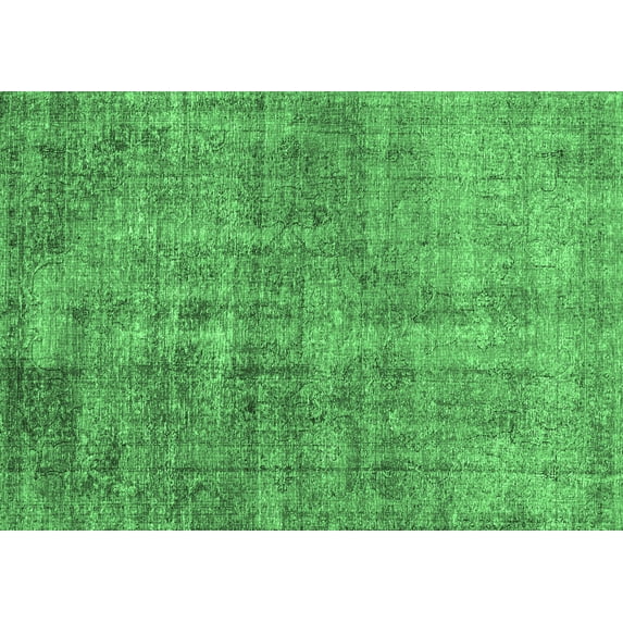 Ahgly Company Indoor Rectangle Persian Emerald Green Traditional Area Rugs, 2' x 5'