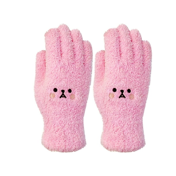 Guantes de invierno para mujer, de color liso, cálidos, para pantalla táctil, de punto, medianos y largos, de poliéster.