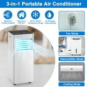 Costway 5000 BTU (8000 BTU ASHRAE) Portable Air Conditioner 3-in-1 Air Cooler w/Dehumidifier & Fan Mode Black