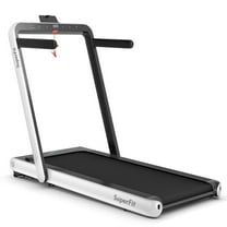 GVN Jogging Machine,Exercise Treadmill,4.75HP 2 In 1 Folding Treadmill with Remote APP Control-White