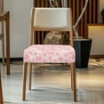 thumbnail image 2 of HELLHERO Dog Paw Print Chair Seat Covers for Dining Room Stretch, Dustproof Cushion Slipcovers for Kitchen, Dining Chair Seat Protector, Pink, 2 of 7