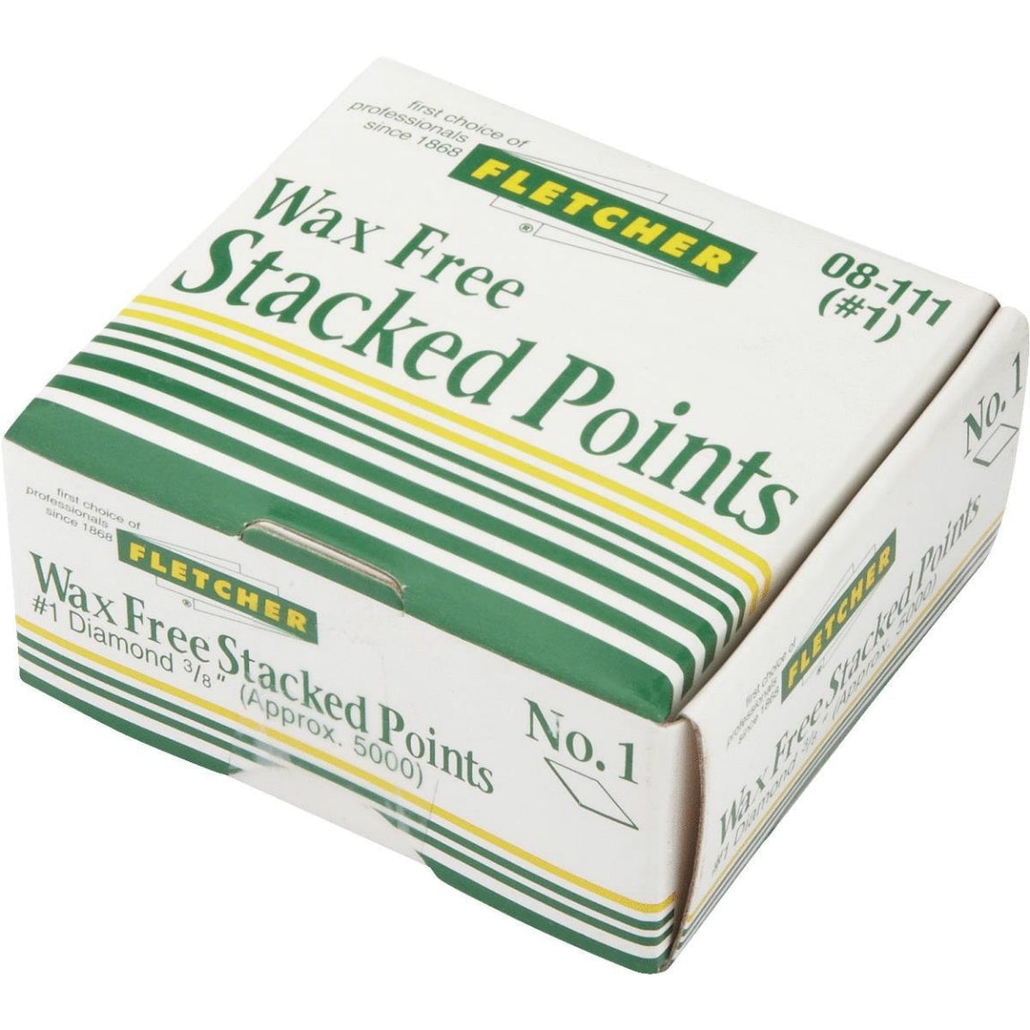 FletcherTerry 08111 WaxFree Stacked Glazier Points, 1 Diamond, 3/8"