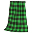 thumbnail image 3 of Bingfone Buffalo Plaid Green Black Print Flannel Fleece Blanket Throw Blanket For Bed,Sofa,Couch,Travel,Camping(80"X60"), 3 of 9