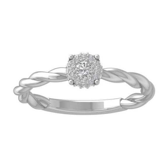 ARAIYA FINE JEWELRY 10K White Gold Diamond Promise Ring (1/6 cttw, I-J Color, I2-I3 Clarity) Size 5