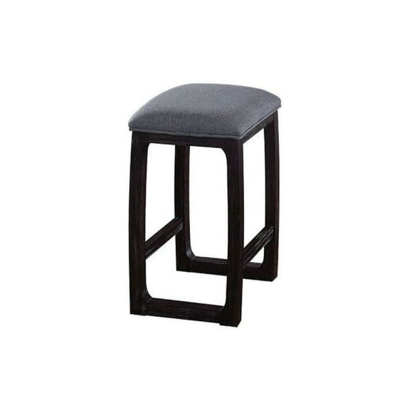 Acme Furniture Razo Counter Height Stool (1Pieces) in Fabric & Weathered Espresso Indoor